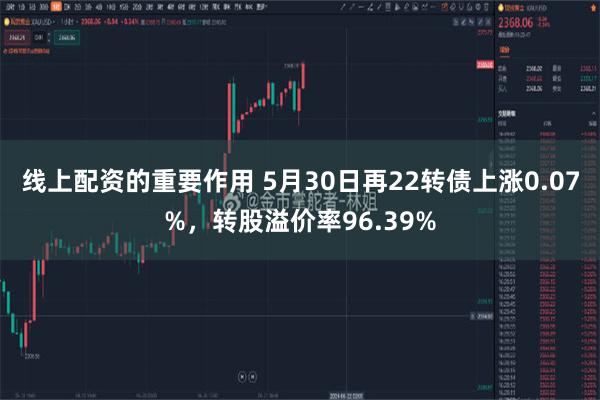 线上配资的重要作用 5月30日再22转债上涨0.07%，转股溢价率96.39%