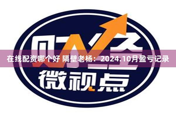 在线配资哪个好 隔壁老杨：2024.10月盈亏记录