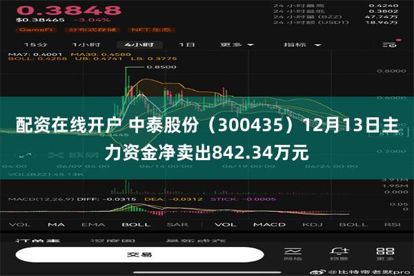 配资在线开户 中泰股份（300435）12月13日主力资金净卖出842.34万元